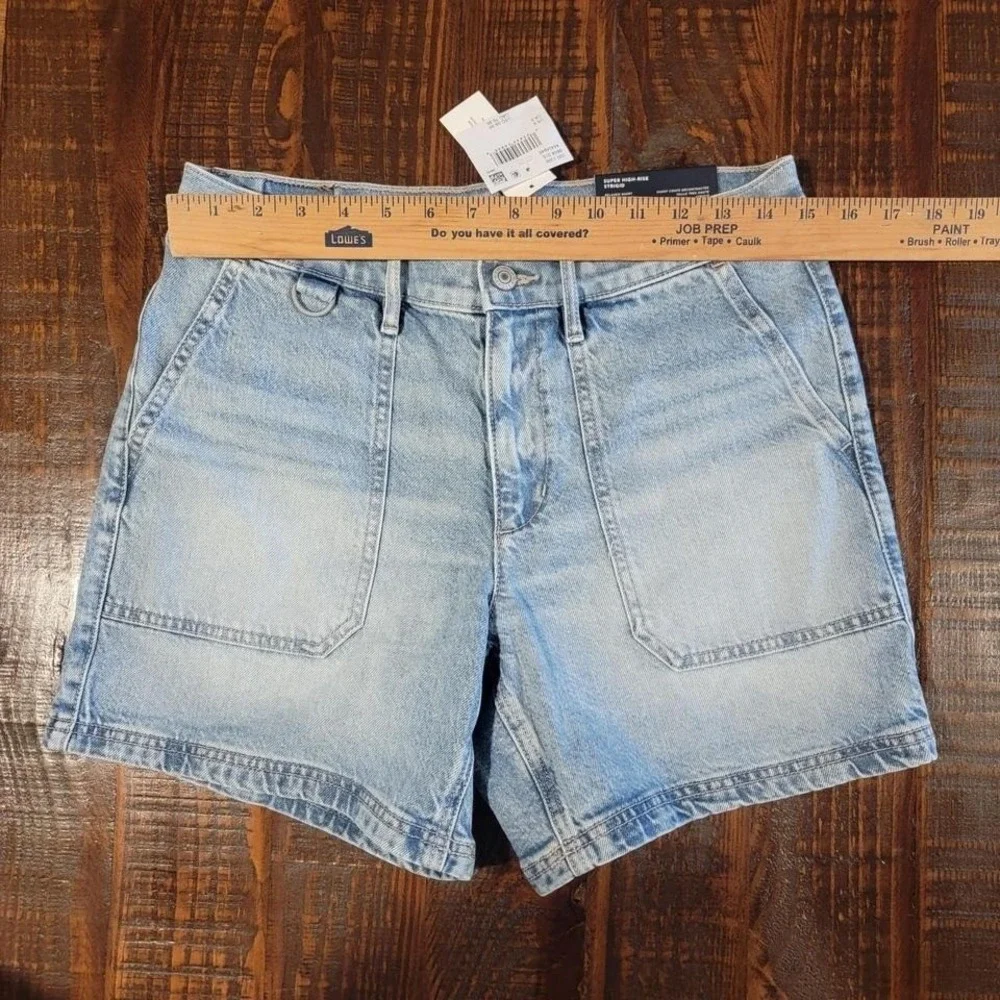New American Eagle relaxed strigid shorts super high rise‎ size 6/28 womens new - Picture 2 of 7